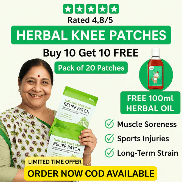Herbal Knee Pain Relief Patches + FREE Herbal Oil Bottle