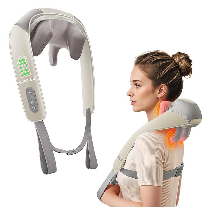 Neck Back Shoulder Massager for Pain Relief Deep Tissue 5D Kneading Shiatsu Roller Massage Machine for Body Aches Pains with Infrared Heat Therapy for Body Relax1/*-