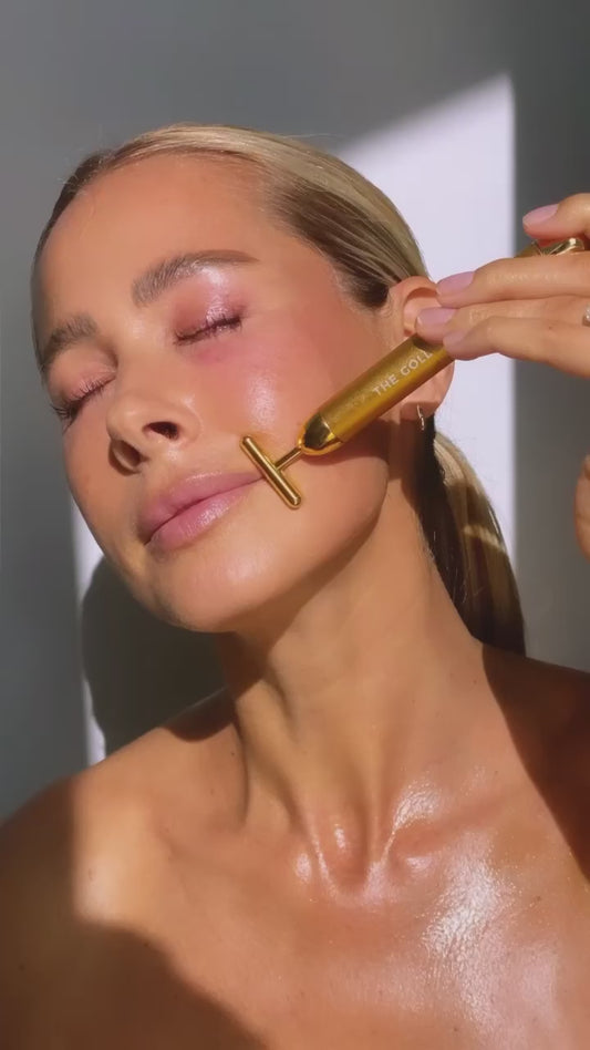 Luxury Skincare 24K Gold Energy Electric Facial Massager Roller (50% OFF)