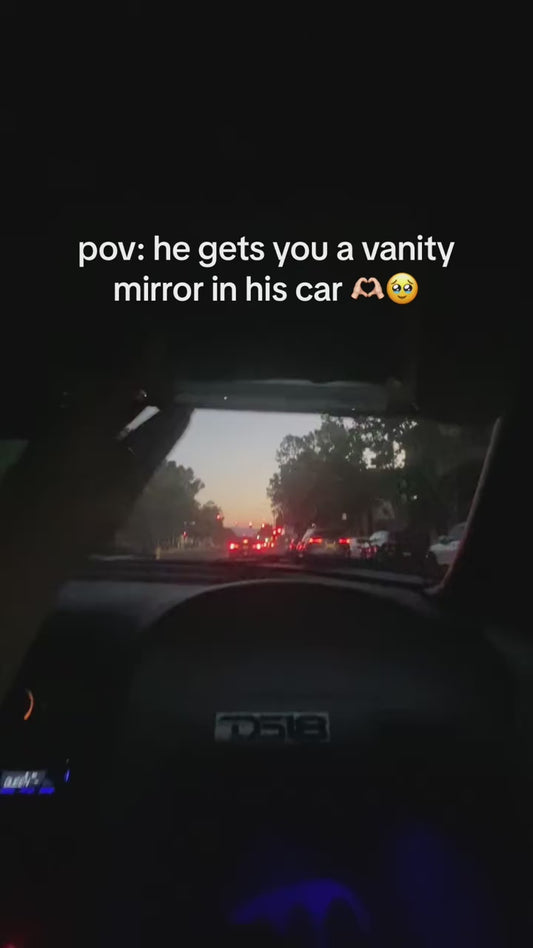 LED Car Vanity Mirror with Lights – Rechargeable Sun Visor Makeup Mirror, 3 Light Modes, 80 LEDs, Dimmable Touch Control, Universal Fit for All Cars (1PC